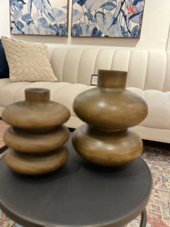 Vaso em madeira gomos G - comprar online