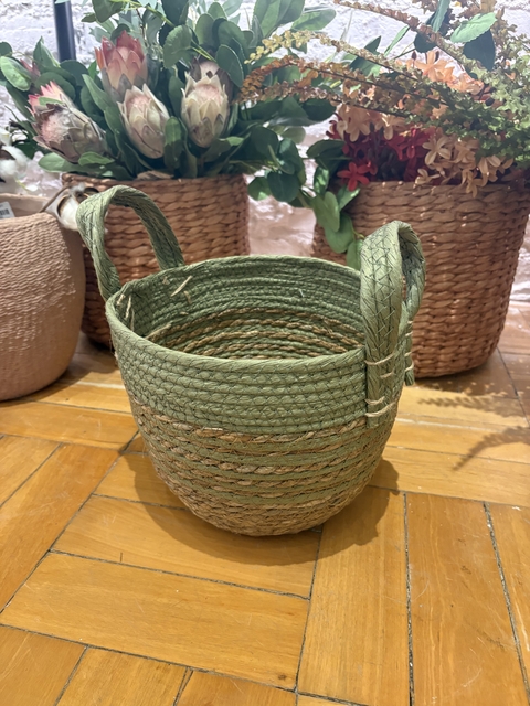 Cesto redondo com verde P - comprar online