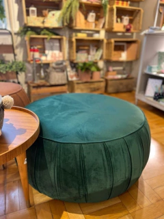 Pufe Redondo Drapeado G verde - Studio54decora