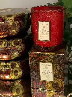 Vela copo trabalhado 45h Goji Tarocco Orange - comprar online