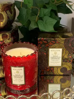 Vela copo trabalhado 45h Goji Tarocco Orange