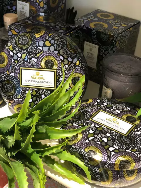 Vela lata 3 pavios 60h Apple Blue Clover - comprar online