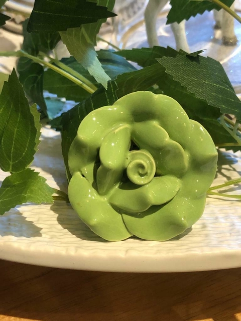 Puxador flor verde