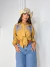 Camisa Social Bordada Indiana Caqui