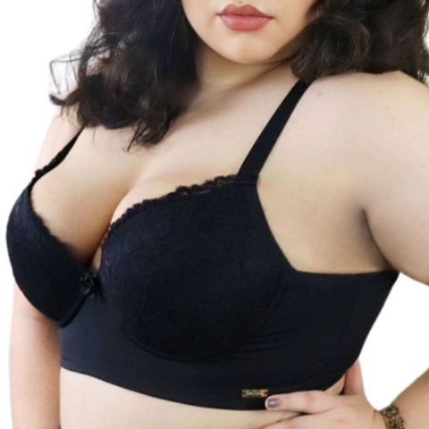 SUTIÃ PLUS SIZE EM CETINETE E RENDA 5086002 - comprar online