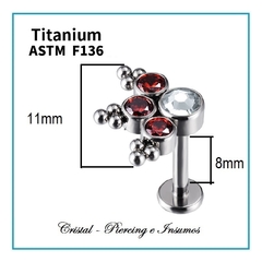 Labret de 4 zirconias y filigranas en Titanio Grado Implante ASTM-F136 en internet