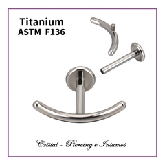 Labret con barra curva en Titanio Grado Implante ASTM-F136 - comprar online