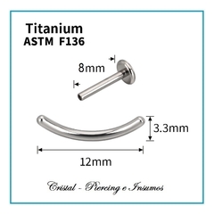 Labret con barra curva en Titanio Grado Implante ASTM-F136 en internet