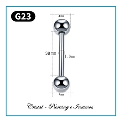 Barbell de Titanio Rosca Externa - Cristal