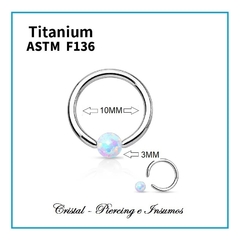 BCR con bola de opalo en Titanio Grado Implante ASTM-F136 - comprar online