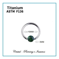 BCR con bola de opalo en Titanio Grado Implante ASTM-F136 - Cristal