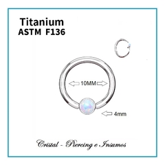 BCR con top de opalo en Titanio Grado Implante ASTM-F136 - tienda online