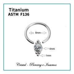 BCR con cristal plano y filigrana en Titanio Grado Implante ASTM-F136 - comprar online