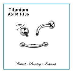 Barbell curvo (banana - microbanana) de titanio ASTM-F136 en internet