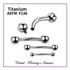 Barbell curvo (banana - microbanana) de titanio ASTM-F136