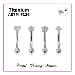 Barbell curvo con formas en Titanio Grado Implante ASTM-F136