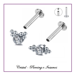 Labret rosca interna con strass y filigrana - tienda online