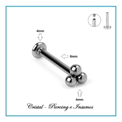 Labret rosca interna con filigranas - Cristal