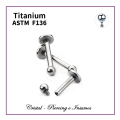 Labret Titanio Grado Implante ASTM-F136