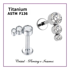 Labret triple zirconia en Titanio Grado Implante ASTM-F136