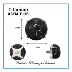 Top de piedras naturales engarzadas en Titanio Grado Implante ASTM-F136 - tienda online