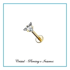 Labret dorados rosca interna strass con formas (varios modelos) - Cristal