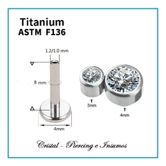 Labret doble zirconia en Titanio Grado Implante ASTM-F136 - comprar online