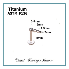 Labret multiesferas en Titanio Grado Implante ASTM-F136 - tienda online