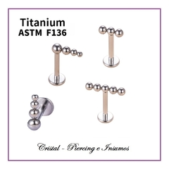 Labret multiesferas en Titanio Grado Implante ASTM-F136