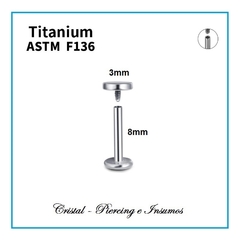 Labret disco plano, corazón y rayo en Titanio Grado Implante ASTM-F136 - comprar online