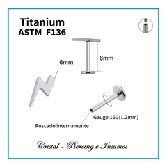 Labret disco plano, corazón y rayo en Titanio Grado Implante ASTM-F136 en internet