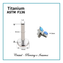 Labret trinity con opalo Titanio Grado Implante ASTM-F136 - comprar online