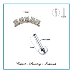 Labret rosca interna strass varios diseños - tienda online