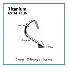 Nostril basico (disco plano - cono - bola - media bola) en Titanio Grado Implante ASTM-F136 - Cristal