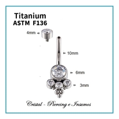 Ombligo multi zirconias y filigranas en Titanio Grado Implante ASTM-F136 en internet