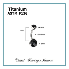 Ombligo doble cristal engarzado en Titanio Grado Implante ASTM-F136 en internet