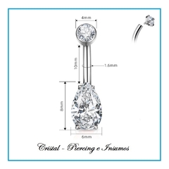 Ombligo Doble zirconia Engarzada Rosca Interna (Varios Modelos) - Cristal