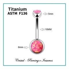 Ombligo opalo en Titanio Grado Implante ASTM-F136 - Cristal