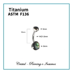 Ombligo con doble piedra natural engarzado prong set en Titanio Grado Implante ASTM-F136 - comprar online