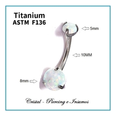 Ombligo opalo prong set en Titanio Grado Implante ASTM-F136 - comprar online