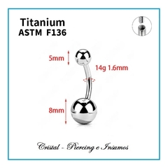 Ombligo basico en Titanio Grado Implante ASTM-F136 en internet