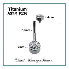 Ombligo doble cristal Swarovski (bezel set) en Titanio Grado Implante ASTM-F136 - comprar online