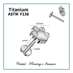 Patitas con cristales y opalos en Titanio Grado Implante ASTM-F136 - comprar online