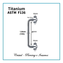 Surface con Strass en Titanio Grado Implante ASTM-F136 (Flat) - Cristal