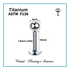 Labret Titanio Grado Implante ASTM-F136 - comprar online