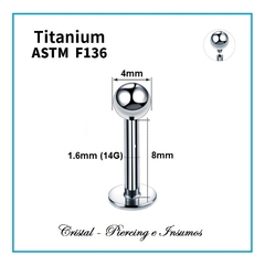 Labret Titanio Grado Implante ASTM-F136 - comprar online