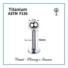 Imagen de Labret Titanio Grado Implante ASTM-F136