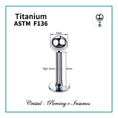 Labret Titanio Grado Implante ASTM-F136 - Cristal