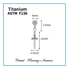 Top colgante con daga y zirconias en Titanio Grado Implante ASTM-F136 en internet