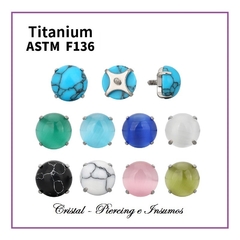 Top de piedras naturales engarzadas en Titanio Grado Implante ASTM-F136